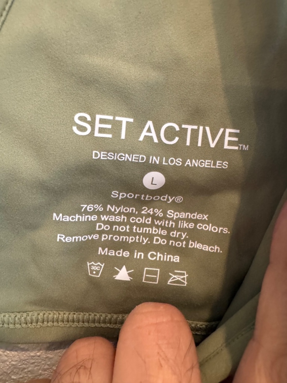 SET ACTIVE Green Sportbody Leggings and Crop Tank Top Set Large - Picture 3 of 8